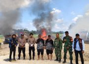 Polisi–TNI Musnahkan 12 Rakit PETI di Kuansing, Respons Cepat Laporan Warga