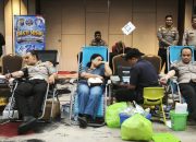 Donor Darah HUT Lalu Lintas Bhayangkara ke-71, 350 Kantong Darah Terkumpul